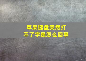 苹果键盘突然打不了字是怎么回事