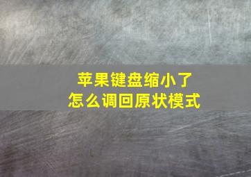 苹果键盘缩小了怎么调回原状模式