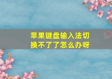 苹果键盘输入法切换不了了怎么办呀