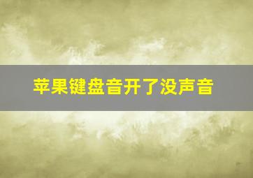 苹果键盘音开了没声音