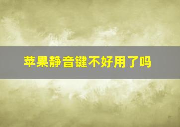 苹果静音键不好用了吗