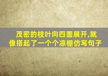 茂密的枝叶向四面展开,就像搭起了一个个凉棚仿写句子