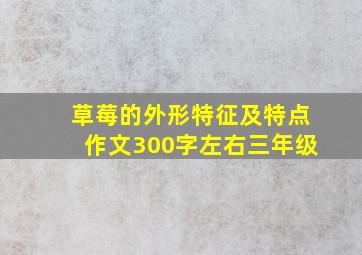 草莓的外形特征及特点作文300字左右三年级