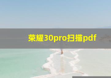 荣耀30pro扫描pdf