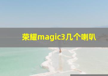 荣耀magic3几个喇叭