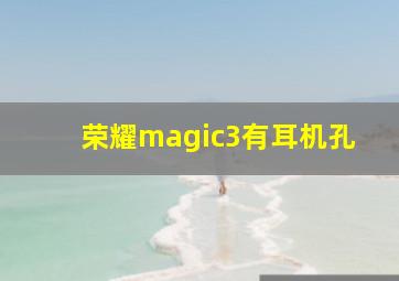 荣耀magic3有耳机孔