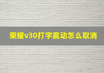 荣耀v30打字震动怎么取消