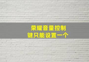 荣耀音量控制键只能设置一个