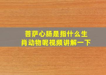 菩萨心肠是指什么生肖动物呢视频讲解一下