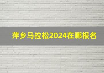 萍乡马拉松2024在哪报名