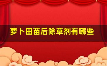 萝卜田苗后除草剂有哪些