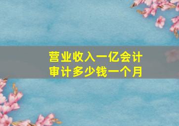 营业收入一亿会计审计多少钱一个月