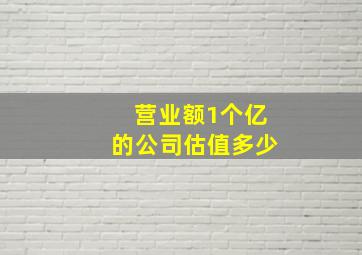 营业额1个亿的公司估值多少