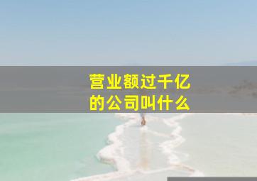 营业额过千亿的公司叫什么