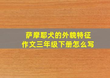 萨摩耶犬的外貌特征作文三年级下册怎么写