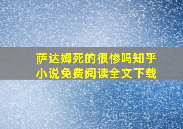 萨达姆死的很惨吗知乎小说免费阅读全文下载