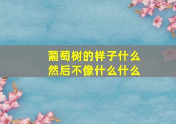 葡萄树的样子什么然后不像什么什么