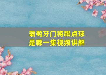 葡萄牙门将踢点球是哪一集视频讲解