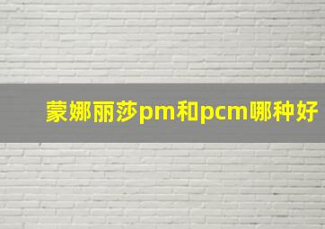 蒙娜丽莎pm和pcm哪种好