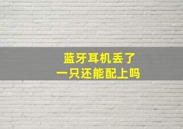 蓝牙耳机丢了一只还能配上吗