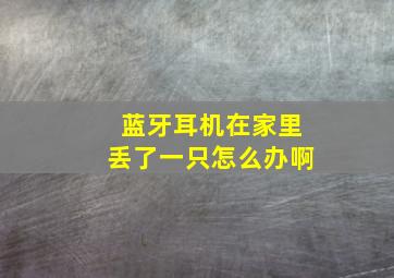 蓝牙耳机在家里丢了一只怎么办啊