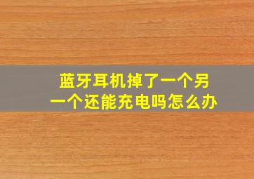 蓝牙耳机掉了一个另一个还能充电吗怎么办