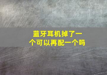 蓝牙耳机掉了一个可以再配一个吗