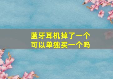 蓝牙耳机掉了一个可以单独买一个吗