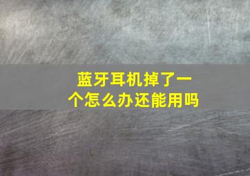 蓝牙耳机掉了一个怎么办还能用吗