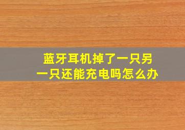 蓝牙耳机掉了一只另一只还能充电吗怎么办