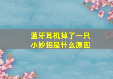 蓝牙耳机掉了一只小妙招是什么原因