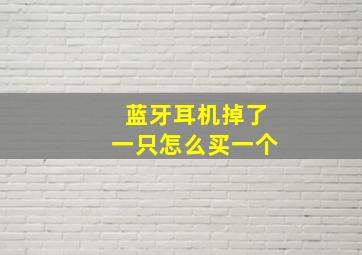 蓝牙耳机掉了一只怎么买一个