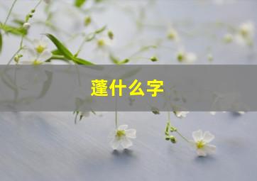 蓬什么字