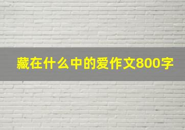 藏在什么中的爱作文800字