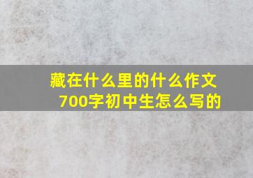 藏在什么里的什么作文700字初中生怎么写的