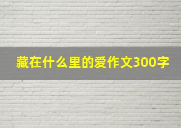 藏在什么里的爱作文300字