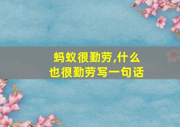 蚂蚁很勤劳,什么也很勤劳写一句话