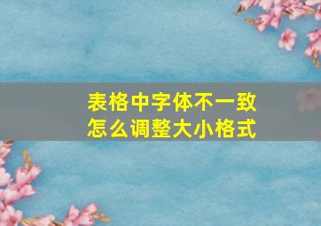 表格中字体不一致怎么调整大小格式