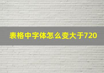 表格中字体怎么变大于720