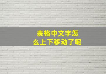 表格中文字怎么上下移动了呢