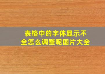 表格中的字体显示不全怎么调整呢图片大全