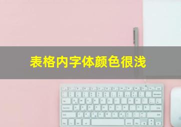 表格内字体颜色很浅