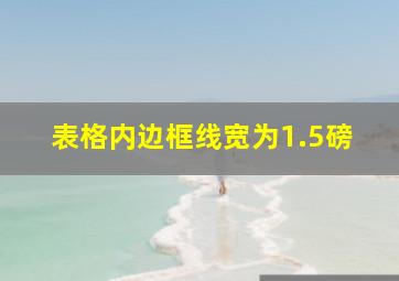 表格内边框线宽为1.5磅