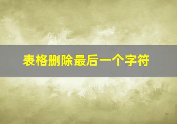 表格删除最后一个字符