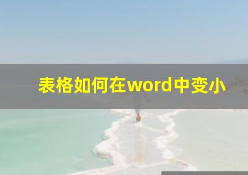 表格如何在word中变小