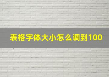 表格字体大小怎么调到100