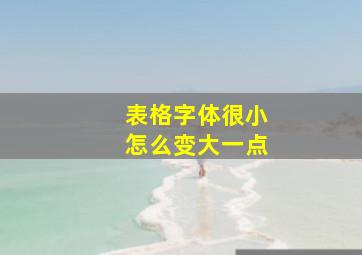 表格字体很小怎么变大一点