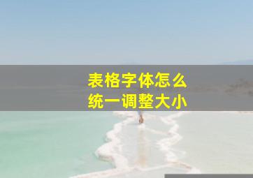 表格字体怎么统一调整大小