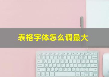 表格字体怎么调最大