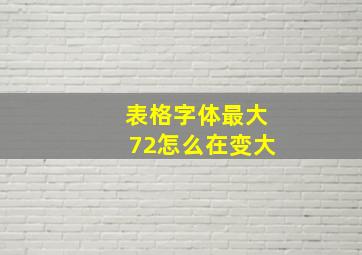 表格字体最大72怎么在变大